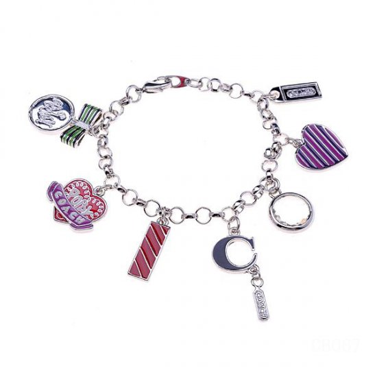 Coach Stripe Charm Silver Bracelets CWI | Women